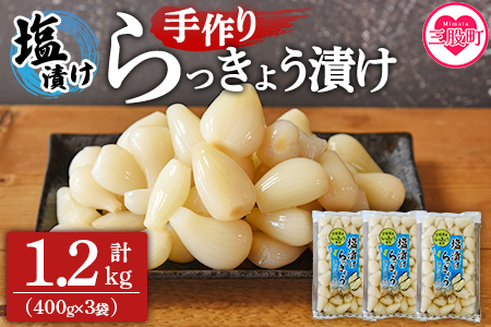 ＜手づくりらっきょう 400g×3袋セット＞ラッキョウ 辣韭 漬物 国産 宮崎県産 【MI321-ko】【株式会社上沖産業】