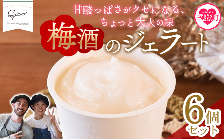 ＜梅酒のジェラート 6個セット＞ お酒入り うめ 【MI616-ci】【Ciao Gelateria】