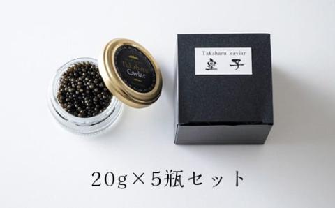 Takaharu Caviar(たかはるキャビア)『皇子』20g×5瓶セット [高級 国産 バエリ ギフト 贈答 贈り物 プレゼント 化粧箱付き いこいの家] TF0515-P00045