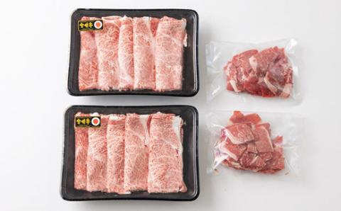 宮崎牛肩ローススライス 600g＆黒毛和牛小間切れ 200g TF0543-P00043