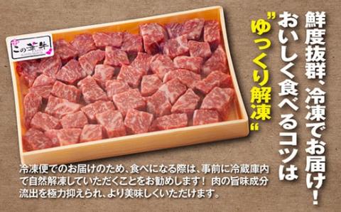 宮崎有田牧場直送 この華牛 サイコロステーキ 500g  TF0618-P00037