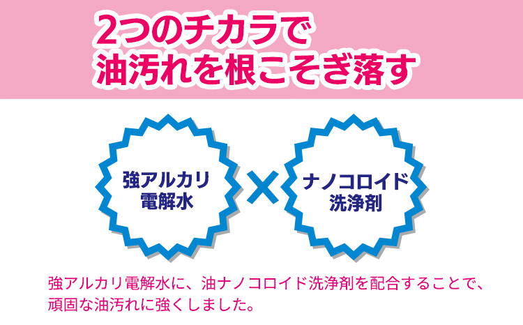台所のしつこい油汚れ専用「クリアシュシュ グリルクリア」詰め替え用パック2本セット アルカリ電解水 キッチン周りの掃除・清掃に最適な洗浄剤 洗浄 清掃 除菌 洗浄スプレー詰め替え TF0754-P00022
