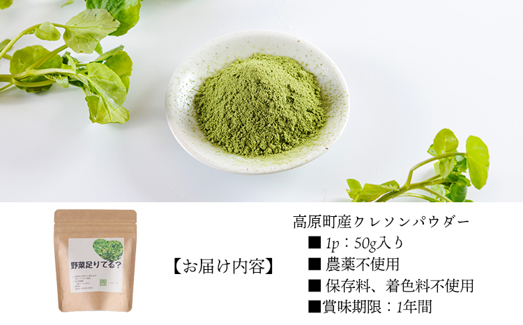 シリカ豊富な湧水育ちの高原町産クレソンパウダー50g　TF0899-P00081
