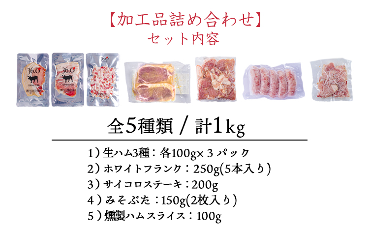 ソヤマポークの加工品詰め合わせ[ハム ステーキ ソーセージ 味噌漬け] TF862ｰP00078