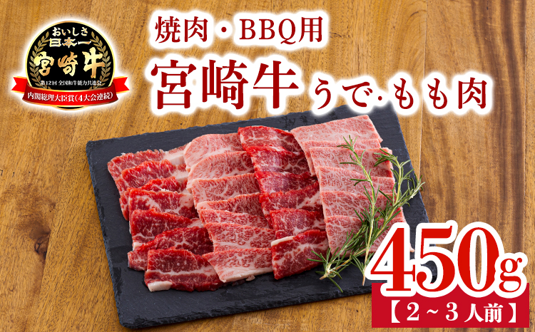宮崎牛うで＆もも肉セット450g（焼肉・BBQ用）TF0903ｰP00020