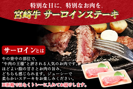 ＜宮崎牛サーロイン ステーキ 200g×2枚＞翌月末迄に順次出荷【 牛 肉 牛肉 和牛 黒毛和牛 国産 宮崎県産 エムツー 送料無料 】