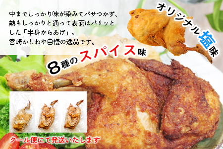 ＜半身からあげ3本セット(塩味×2本 スパイス味×1本)＞【 唐揚げ 鶏 とり 鶏肉 揚げ物 パーティー お祝い】準備でき次第翌々月までに順次発送