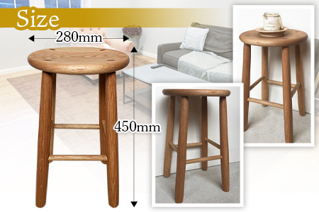 ★受注生産家具★＜木製スツール＞3か月から半年以内に順次出荷【 椅子 いす イス 木製 オーク材 インテリア 家具 木工品 日用品 雑貨 クローナ 】