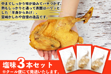 ＜半身からあげ（塩味）3本セット＞【 唐揚げ 鶏 とり 鶏肉 揚げ物 パーティー お祝い】準備でき次第翌々月までに順次発送