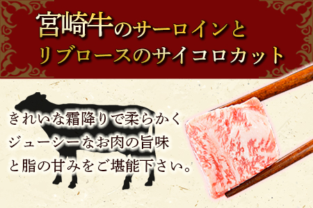 ＜宮崎牛 サイコロステーキ 合計500g（100g×5)＞翌月末迄に順次出荷【 国産 牛 牛肉 黒毛和牛　サイコロ ステーキ 贅沢 高級　お祝い 誕生日 特別 和牛 】