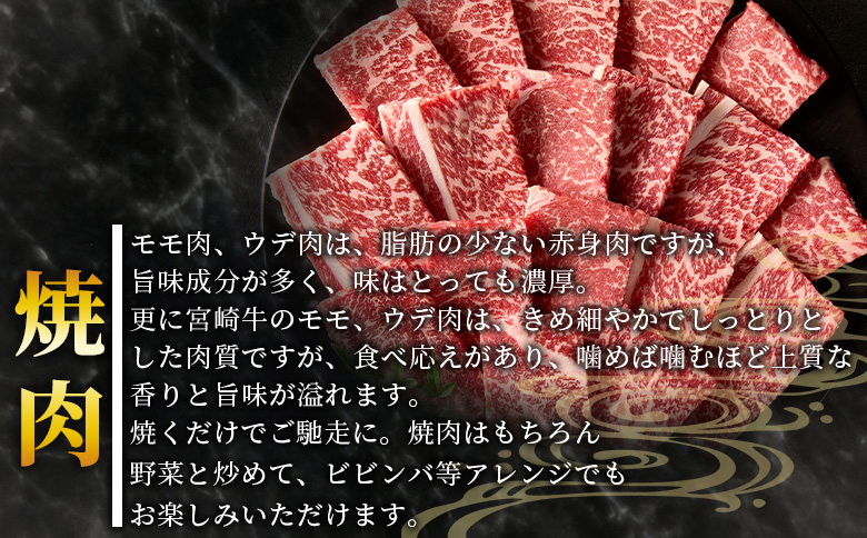 ＜宮崎牛 赤身焼肉 1パック（500g）＞2025年12月に順次出荷【 国産 黒毛和牛 牛肉 牛 精肉 カット肉 BBQ ウデ肉 モモ肉 4等級以上 ブランド牛 赤身 旨味 贈答品 ギフト 贈り物 プレゼント 化粧箱 グルメ ミヤチク 宮崎県 国富町 】 【500g】2025年12月に順次出荷