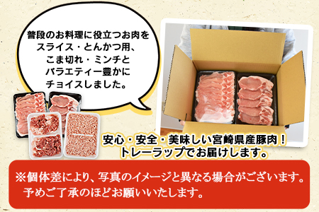＜宮崎県産 豚肉 《お楽しみ》バラエティーセット 合計2.0kg＞翌月末迄に順次出荷【 豚 肉 豚肉 】