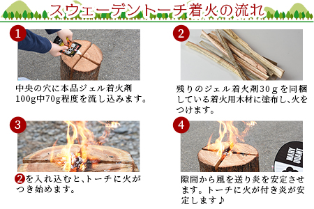 ＜家庭用 スウェーデントーチ 1本（ジェルタイプ着火剤付き）＞翌月末迄に順次出荷【 焚き火 たき火 焚火 キャンプ 薪 暖炉 送料無料 】