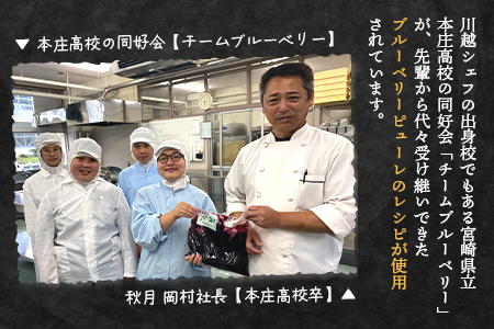 ★川越達也シェフ監修★＜国富ロール 1本（約17cm）＞2か月以内に順次出荷【 スイーツ ロールケーキ お菓子 お菓子の秋月 川越達也 シェフ  本庄高校 ブルーベリー 竹炭 -】