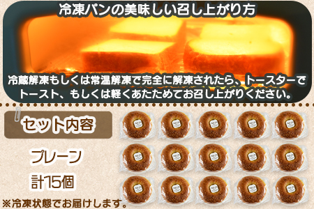 ★パン屋直送★＜宮崎県 ベーグル（プレーン）15個＞翌月末迄に順次出荷【 パン 朝食 モーニング 昼食 ランチ サンドイッチ 】