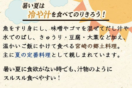 ＜宮崎郷土料理 冷や汁 4個セット＞翌月末迄に順次出荷【 ひや汁 冷汁 ご飯 お米 簡単 主婦 きゅうり みそ 味噌 夏 】