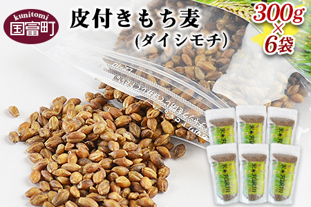 ★農家直送★＜皮付きもち麦(ダイシモチ）300g×6袋＞翌月末迄に順次出荷【 むぎ 麦 ご飯 米 お米 プチプチ ライス 】