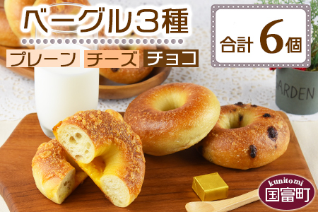 ★お試し★＜ベーグル 3種セット 計6個＞翌月末迄に順次出荷【 パン 朝食 モーニング 昼食 ランチ サンドイッチ チーズ チョコ 】