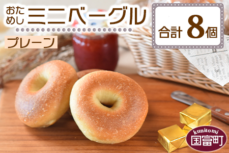 ＜おためしミニベーグル（プレーン）8個＞翌月末迄に順次出荷【 パン ぱん 朝食 モーニング 昼食 ランチ おやつ 小腹 サンドイッチ アレンジ 食事パン 小ぶり 間食 】