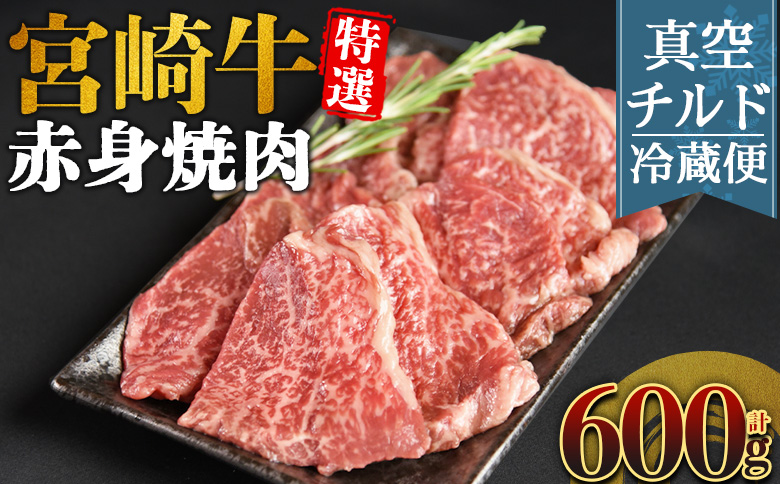 ＜【新鮮チルド】宮崎牛特選 赤身焼肉 合計600g＞入金確認後、14営業日以内に順次発送 【 A5等級 ランク 最高等級 高級 お肉 和牛 黒毛和牛 ブランド牛 お家焼肉 焼き肉 BBQ バーベキュー ご褒美 】 【焼肉】合計600g