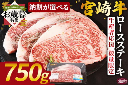 [お歳暮]生産者応援 期間限定 数量限定[宮崎牛ロースステーキ 750g]2024年12月12日から12月17日までにお届け[ 牛 肉 牛肉 宮崎牛 牛肉 国産 牛肉 黒毛和牛 牛肉 精肉 牛肉 ロース 牛肉 ロース肉 牛肉 ステーキ ロースステーキ 牛肉 4等級以上 牛肉 ブランド牛 牛肉 赤身 牛肉 贈答品 牛肉 ギフト 牛肉 贈り物 牛肉 化粧箱 牛肉 グルメ 牛肉 ミヤチク 牛肉 宮崎県 牛肉 ]