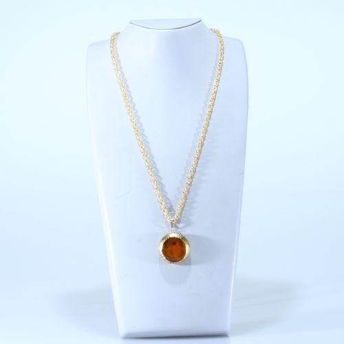 アクセサリー 金彩ペンダント（カラー：アンバー） アンバー