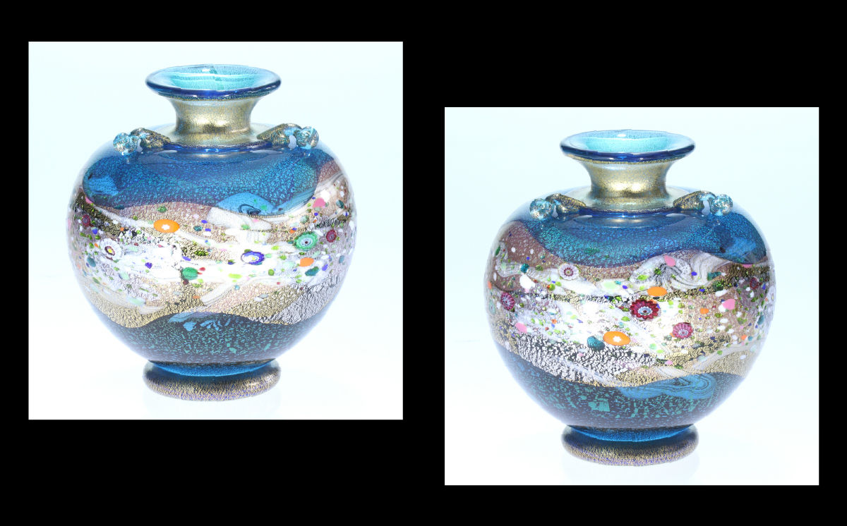 黒木国昭作 花器 金・プラチナ象嵌「光琳」（ミニ光琳）