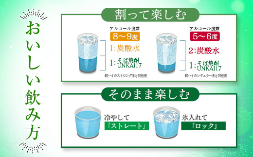 【雲海酒造】雲海そば花酵母仕込み-イチナナ- そば焼酎 17度12本セット