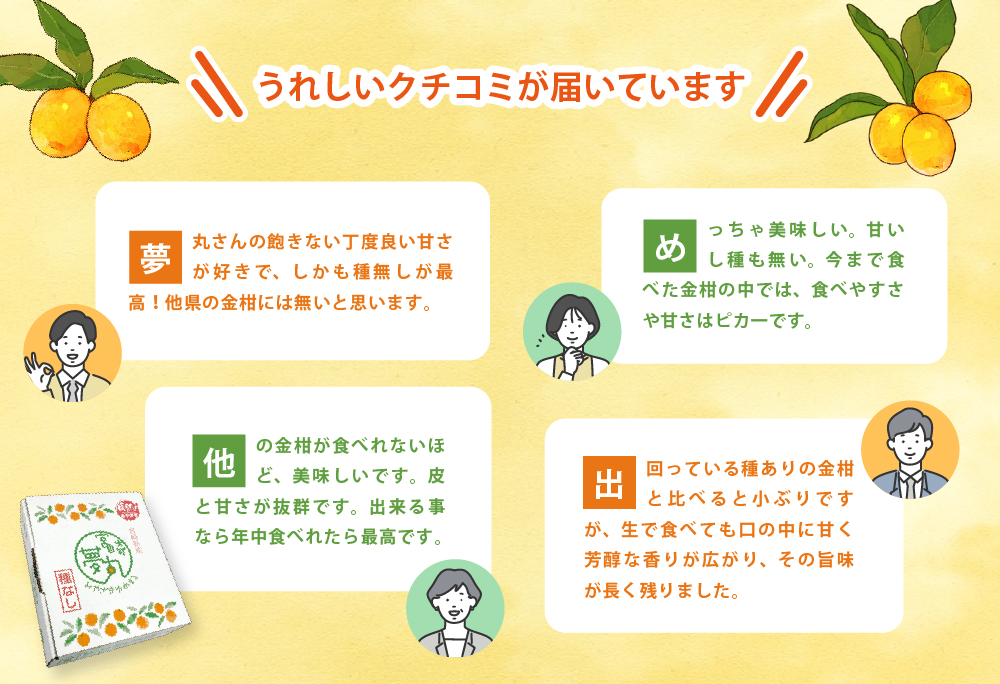 種なし きんかん「宮崎夢丸」 1kg 【完熟 金柑 フルーツ 果物 柑橘 希少 特産品 ギフト プレゼント お取り寄せ グルメ 国産 産地直送 送料無料 綾町】
