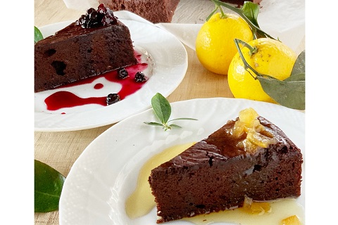 21-31_白砂糖＆乳製品不使用ガトーショコラ フルーツソース添え＜4個入り＞