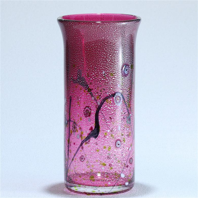 花器「光琳」筒型（カラー：金赤） 金赤