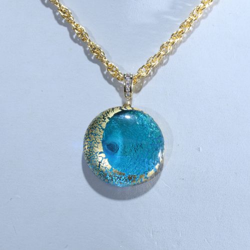 アクセサリー 金彩ペンダント（カラー：オーシャンブルー） オーシャンブルー