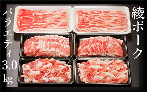 綾ポークバラエティ3.0㎏セット