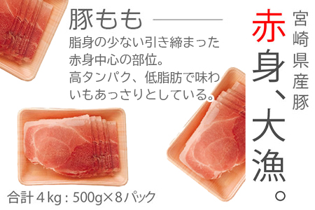 ＜宮崎県産豚ももスライス4kg＞3か月以内に順次出荷