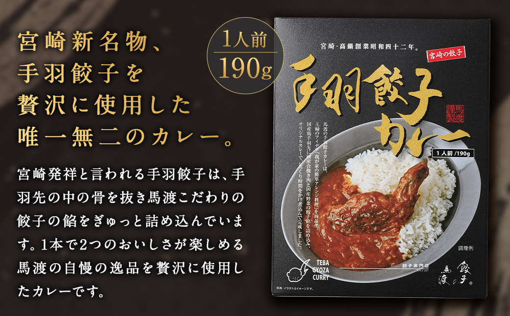 〈 みやざき餃子新名物 手羽餃子カレー 5箱 〉翌月末迄に順次出荷 カレー 餃子 ギョウザ ギョーザ 手羽餃子 レトルト 常温保存 餃子の馬渡