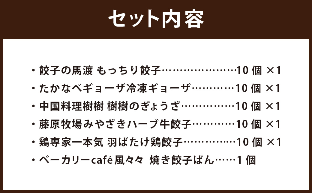 ＜餃子のまち高鍋 冷凍餃子 食べ比べセット＞