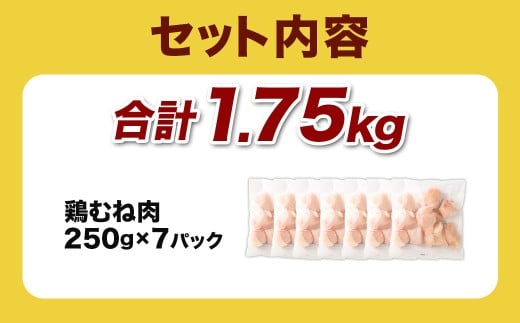 宮崎県産若鶏ムネ切身IQF 1.75kg