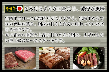 ＜宮崎牛ロースステーキ100g×2枚＞3か月以内に順次出荷