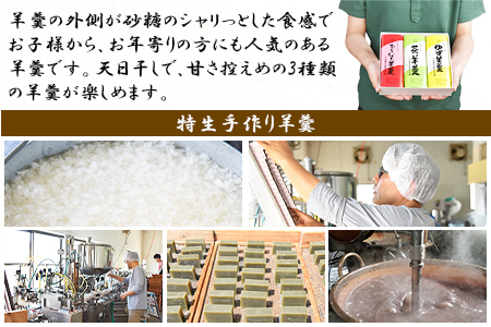 ＜特生手作り羊羹3本入りセット＞翌月末迄に順次出荷