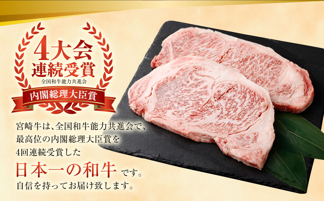 ＜特選宮崎牛ロースステーキ 1kg+ブランドポーク100g×5枚＞2026年2月上旬より順次出荷