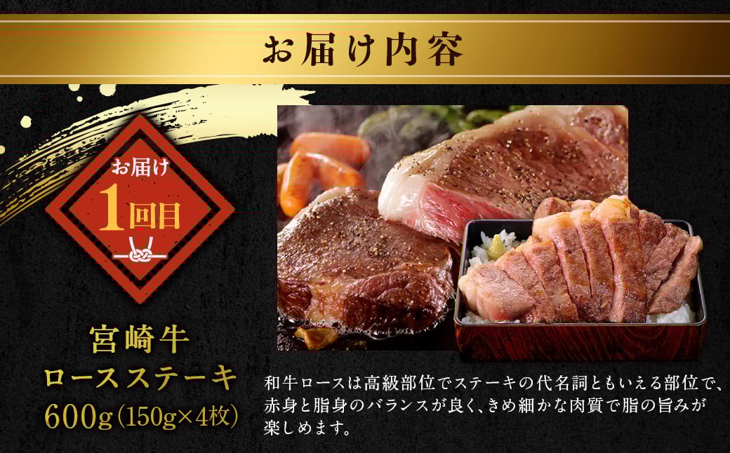 ＜宮崎牛3ヶ月定期便＞お申込みの翌月下旬頃に第一回目発送（12月は中旬頃）