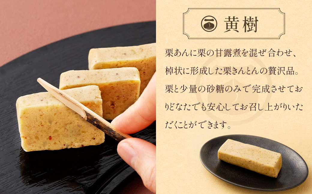 【お歳暮におすすめ】＜栗づくしセット（栗利久1本、黄樹1本、くろ栗あん大福1個）＞翌月末迄に順次出荷