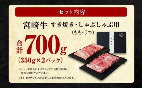 ＜宮崎牛もも・うで すき焼き・しゃぶしゃぶ用700g(350g×2)＞翌月末迄に順次出荷
