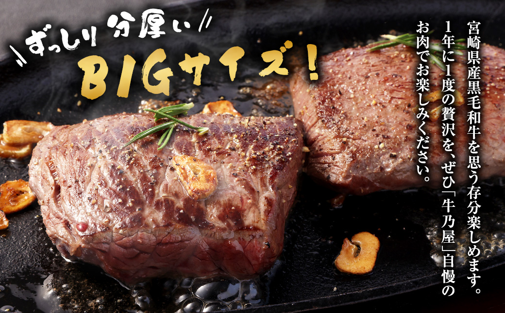 ＜宮崎県産黒毛和牛　究極の希少部位　赤身ステーキ150g×5パック（牛脂×5）＞