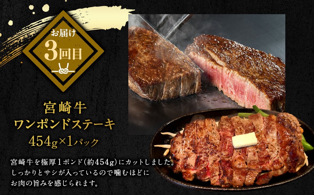 ＜宮崎牛3ヶ月定期便＞お申込みの翌月下旬頃に第一回目発送（12月は中旬頃）