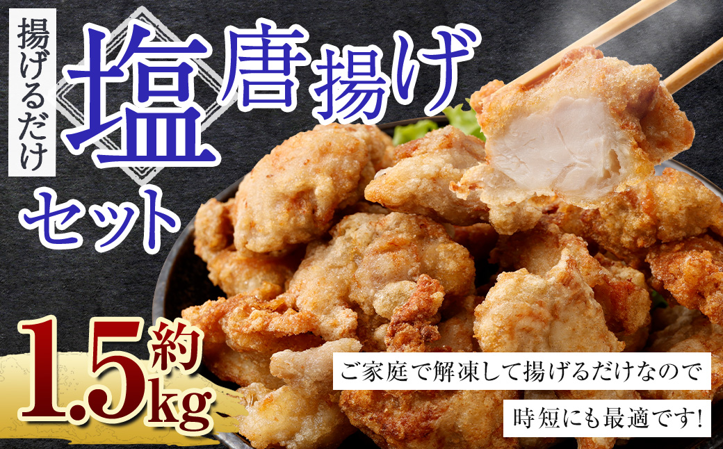 ＜塩唐揚げ セット 約1.5kg＞翌月末迄に順次出荷 約300g×5パック 唐揚げ からあげ から揚げ 鶏のから揚げ 塩味 鶏肉