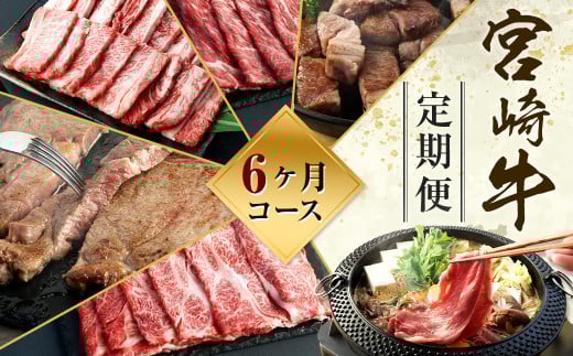 ＜ミヤチク 宮崎牛6ヶ月定期便＞お申込みの翌月下旬頃に第一回目発送（12月は中旬頃） 合計約3kg 和牛 定期 宮崎牛 新生活応援 卒業祝い 就職祝い 入学 卒業 お花見 引越し