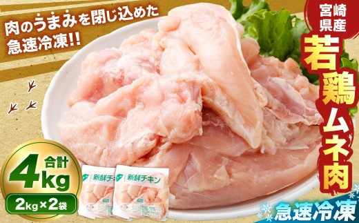 宮崎県産若鶏ムネ肉 凍結