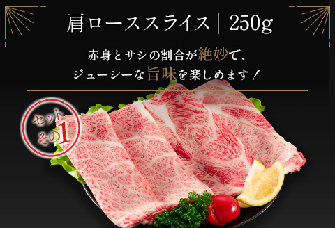 ＜肉質等級4等級＞宮崎牛 4種 食べ比べ スライス セット（各250g×4パック）合計1kg 国産 肉 牛肉 ご飯 おかず【D118-2510-90】