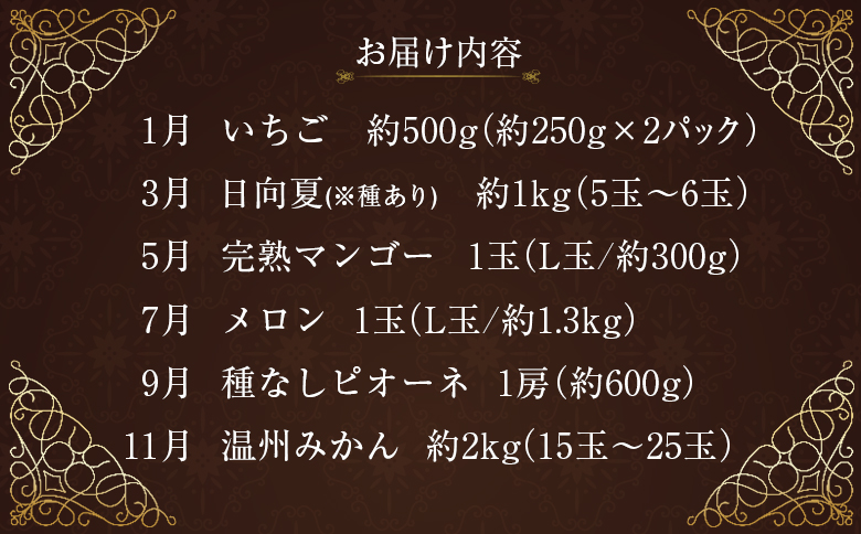 ［全6回］南国宮崎 旬のフルーツ定期便 奇数月コース【E143】